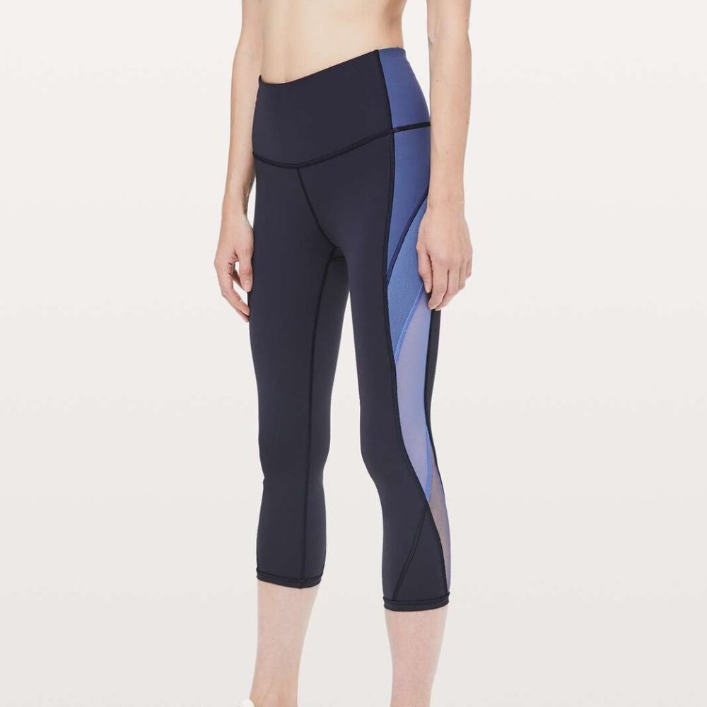 Lululemon Colour Me Ombre Crop 21” Athletic Yoga Leggings | Blue Ombre | Size 6